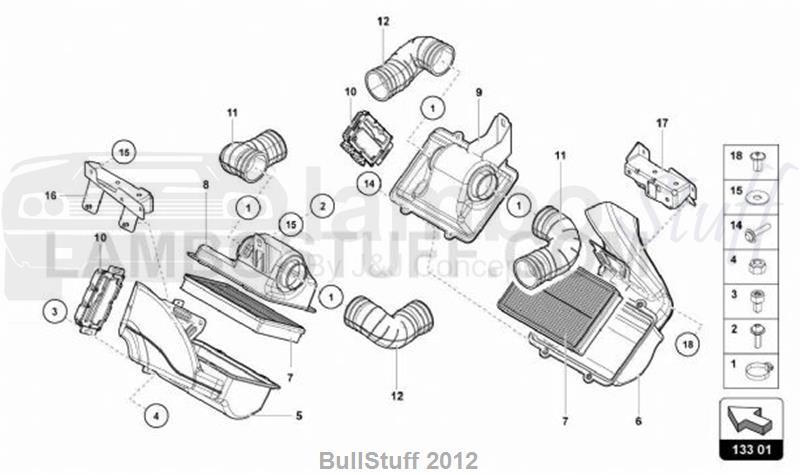 2016 Lamborghini AVENTADOR SV LP750-4 ROADSTER EUROPE AIR FILTER (133.01.00)